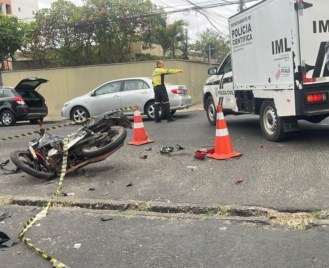 Pedreiro morre em acidente entre moto e carro na Zona Leste de Teresina