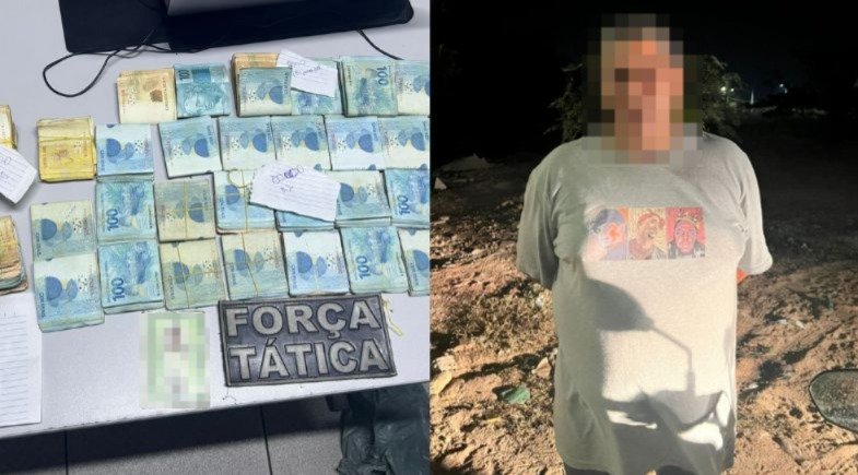 Suspeito é flagrado com R$ 56 mil e moto sem placa em Teresina