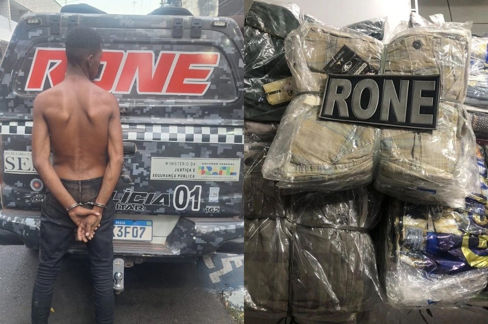 Homem é preso após arrombar loja e furtar 85 peças de roupas no Centro de Teresina