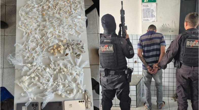 Rocam apreende grande quantidade de drogas e prende três suspeitos na zona Leste de Teresina